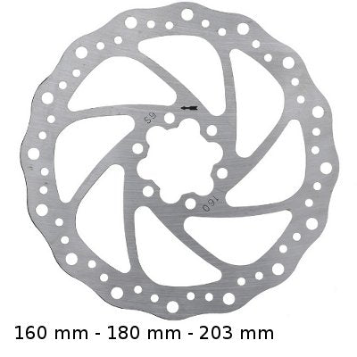 Disque frein pour roue de vélo 160/180/203 mm