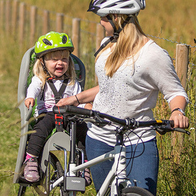 Hamax Smiley Siège-enfant pour vélo avec support verrouillable, gris/rouge