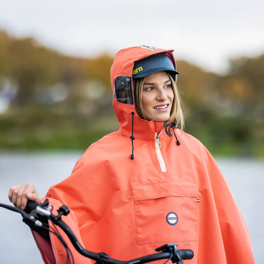 Hommes Femmes Vélo Poncho Cape de pluie avec capuche Coupe-vent