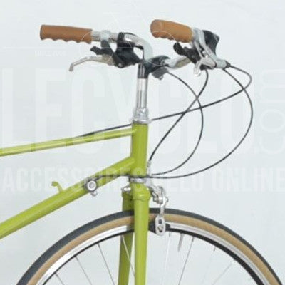 Poignées vélo 110 mm en caoutchouc avec creux couleur caramel rétro