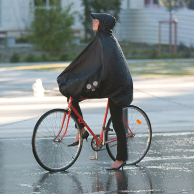 Poncho impermeable ciclismo urbano 100 negro
