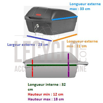 Polisport Top Box for Bicycle-with Quick Release System-Packed w/Header  Card Coffre Unisex-Adult, Noir, Taille Unique : : Sports et Loisirs
